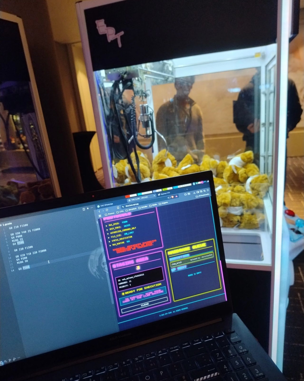 Hacking a claw machine at EPT CTF